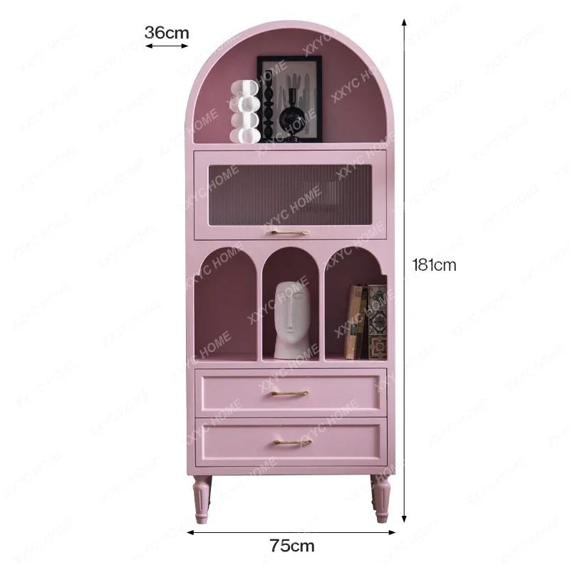 

Dopamine chest solid wood painted decorative cabinet bedroom storage living room storage pink porch cabinet side cabinet