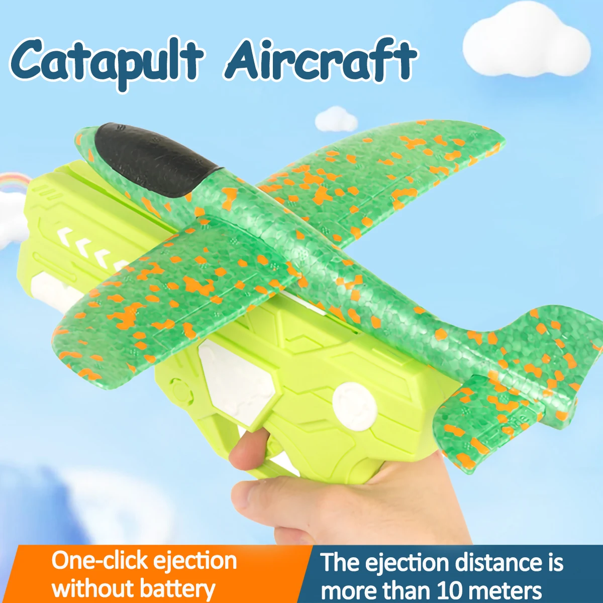 Kids Toys Catapult  Foam AirPlane Gun-style Launching Aircraft Gunner Throwing Aircraft Toys for Boys Birthday Christmas Gifts