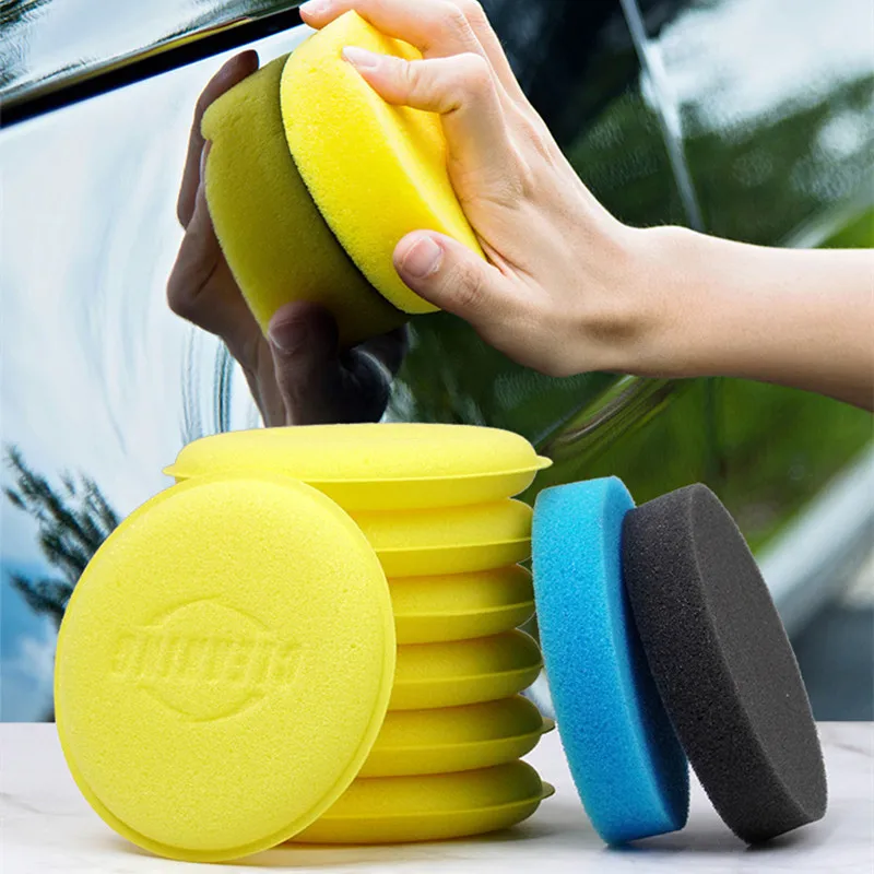 6Pcs Car Waxing Polish Sponges High Density Foam Applicator Pads Detailing Car Home Cleaning Polishing Sponge Car Wash Care Pad