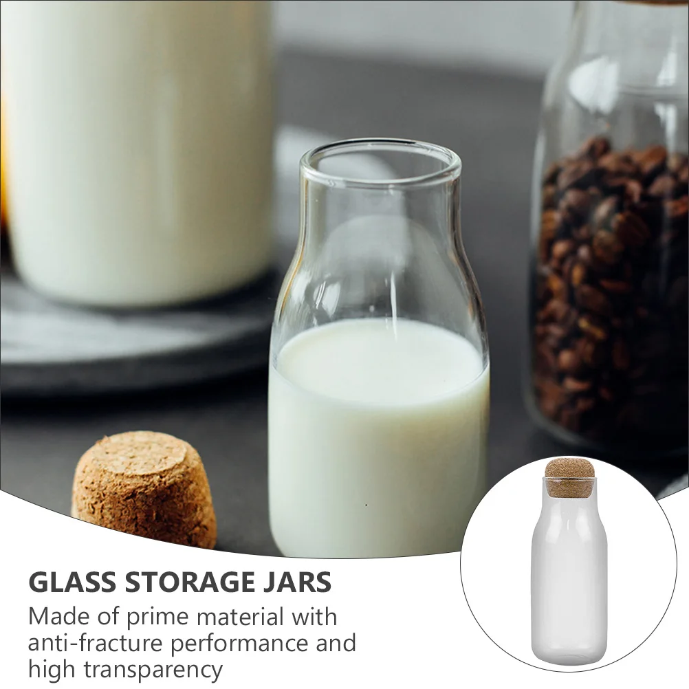 

3pcs Glass Storage Jars Transparent Sealable Containers Cork Stopper Jars For Tea Coffee Spices Biscuits Anti-Moisture
