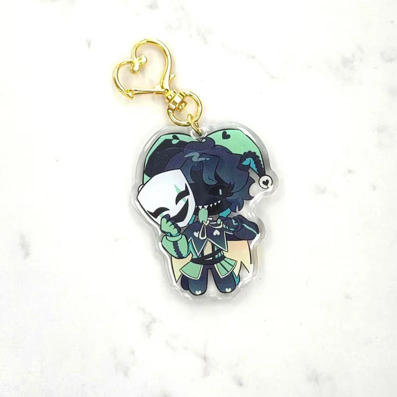 Freak Circus Harlequin Style Acrylic Keychain Star Buckle Bag Decor Cartoon Character Pendant Gift