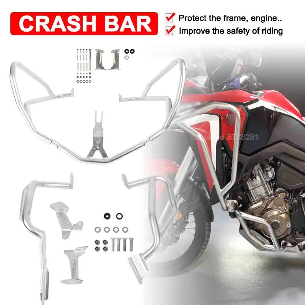 

Motorcycle Engine Guard Tank Crash Bar For Honda CRF1100L Africa Twin 2020 2021 2022 Upper Lower Fairing Frame Protector Bumper