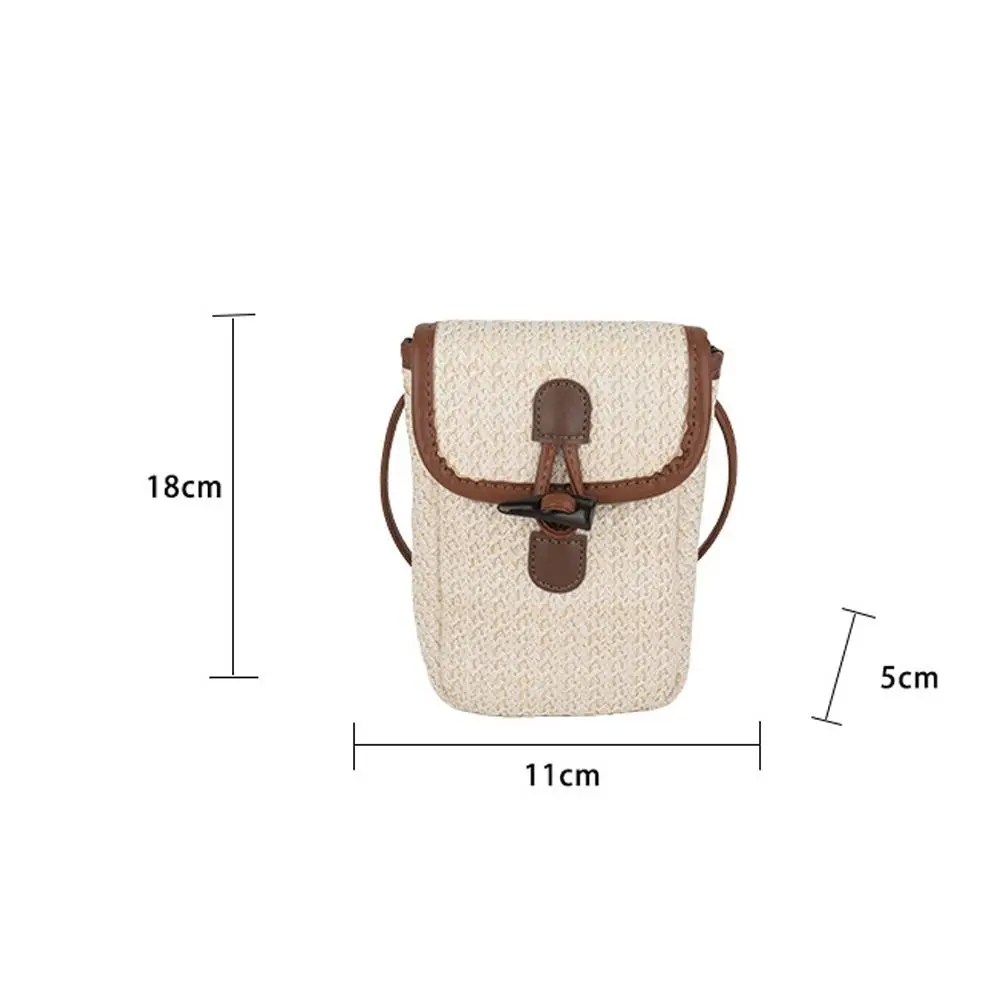 Casual Straw ไหล่กระเป๋าแฟชั่นโทรศัพท์มือถือกระเป๋า Crossbody กระเป๋ากระเป๋าสตางค์ผู้หญิงกระเป๋า