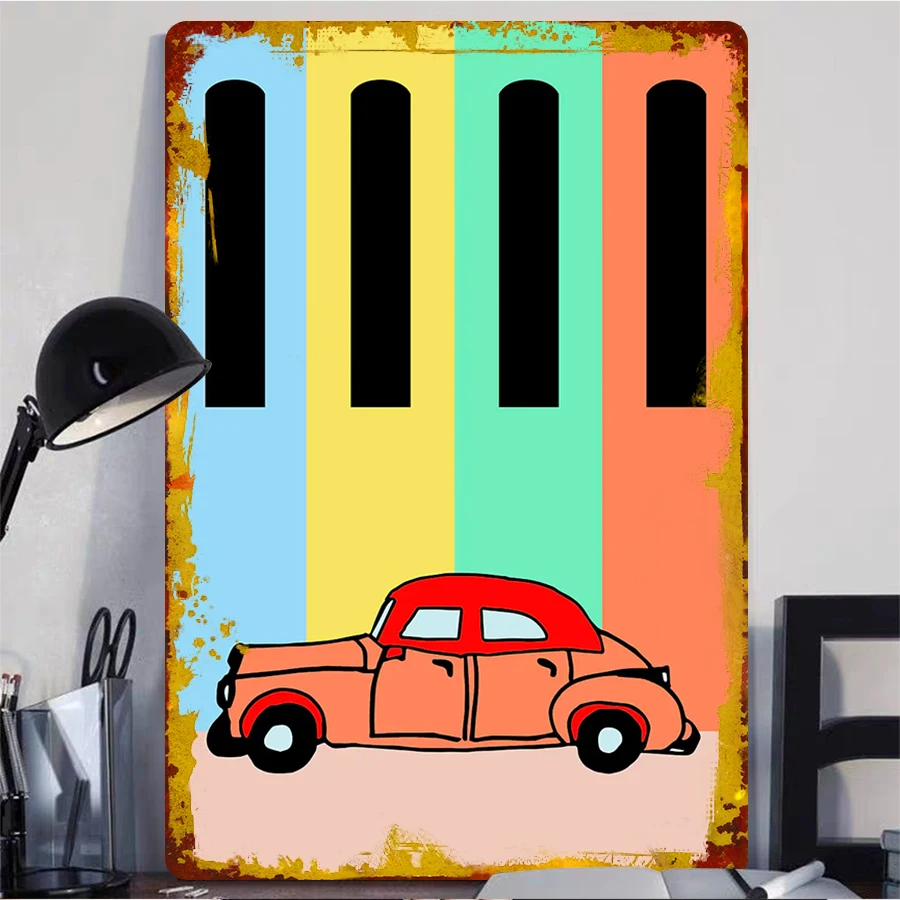 Vintage Car Ride Tinplate Signs Car Poster Garage Decoration Living Room Custom Metal Sign for Garage Wall Art Decoration Retro