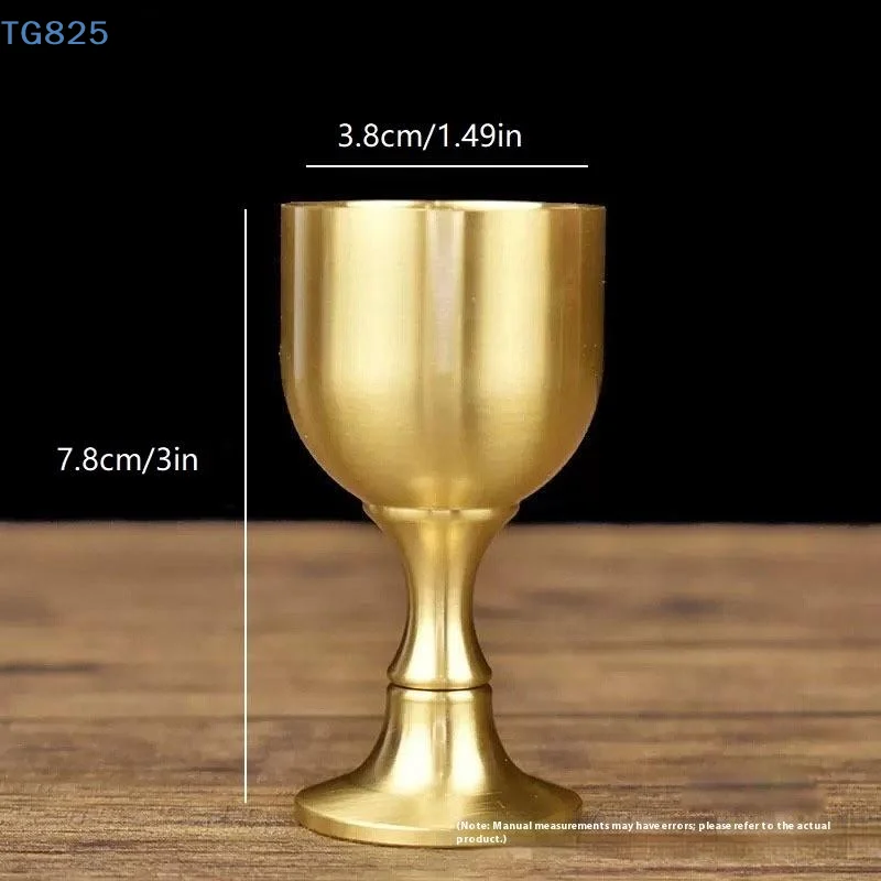 【AN】【AN】Brass Wine Glass Restaurant Goblet Tabletop Red Wine And White Wine Trumpet Copper Crafts Copper Decoration Mini  Glass