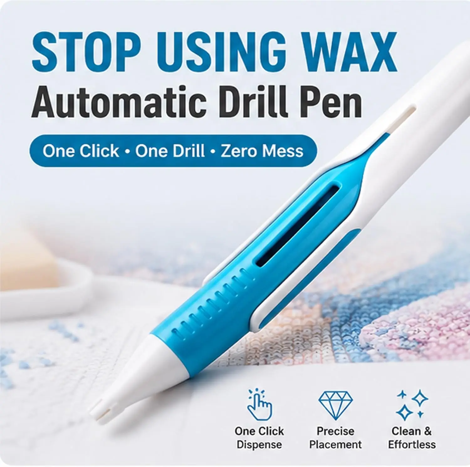 Automatic Diamond Painting Bead Dispenser for 2.8mm Round Drills Long-Lasting Diamond Painting Pen for Tools and Diamond Art Set view 2