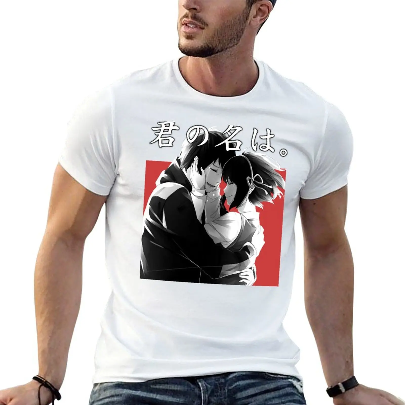 

kimi no na wa characters T-Shirt printed t shirts for man t shirt man cotton T-Shirt