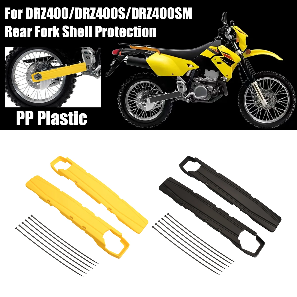 

Motorcycle For Suzuki DRZ400 DRZ400S DRZ400SM DRZ 400S 400SM Plastic Swingarm Swing Arm Frame Guard Protector Protection Cover