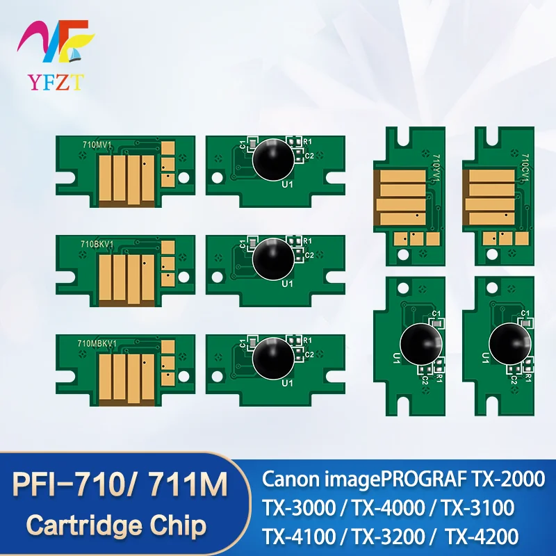 Chip de cartucho PFI-710 PFI-711M PFI710 PFI 711 para impresora Canon imagePROGRAF TX-2000 TX-3000 TX4000 TX4100 TX3100 TX3200 TX4200