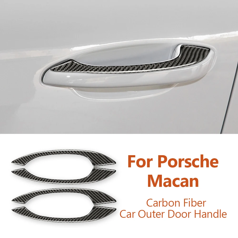 

For Porsche Macan Carbon Fiber Car Outer Door Handle Decorative Stickers Car-Styling Auto Interior Modification Accessories