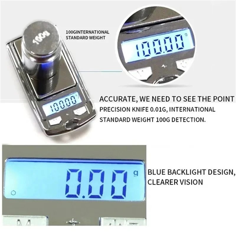 High Precision Car Key Scales Mini Pocket Jewelry Craft Scale 200g/100g 0.01g Car Key Digital Scales Weight Balance Gram Scale