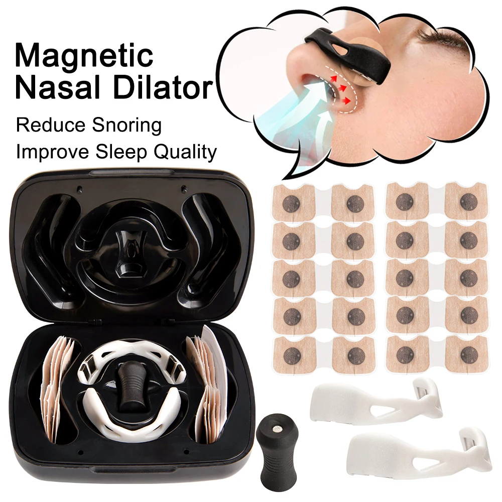 磁気鼻孔拡張器キット,いびきを減らし,酸素を補給し,呼吸を改善するためのノーズクリップ