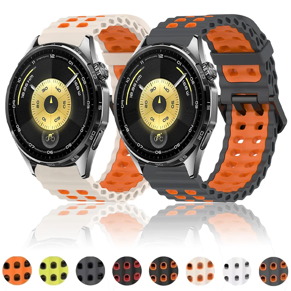 22mm Ocean Silikonarmband für Huawei Watch 5 GT6-5 Pro GT6 GT5 GT4 46mm Verstellbares Armband Amazfit Active Max Bip 6 Balance 2 Gürtel