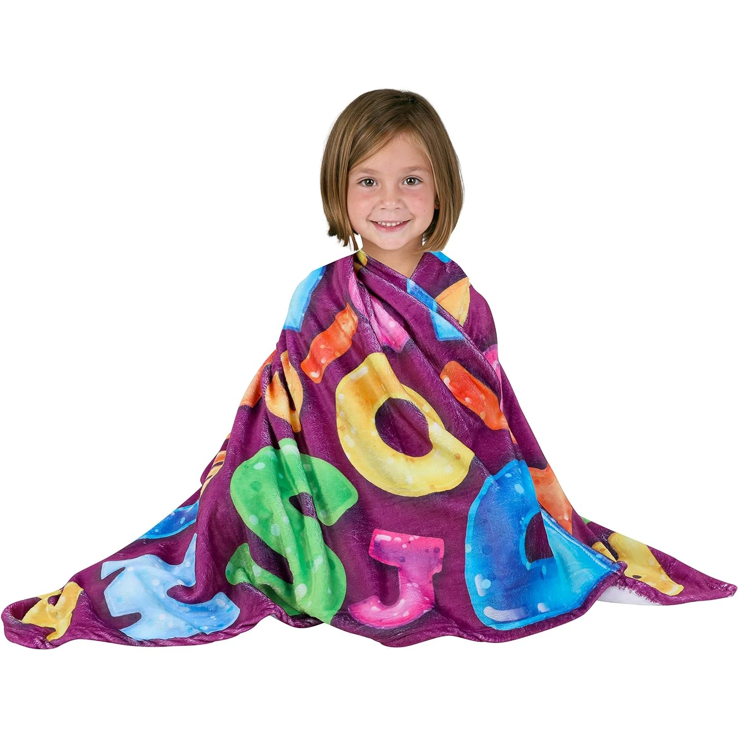 ABC blanket, cute ultra soft oversized fluffy letter blanket, suitable for bedrooms, children, sofas, flannel blankets