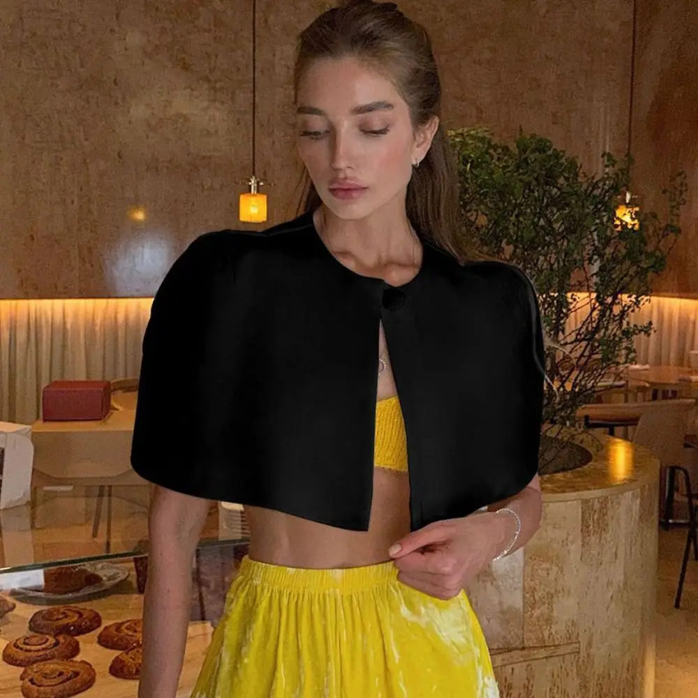 Creative Gift Patchwork Tanks Top Solid Elegant Cardigan Y2k Cropped Cropped Top Women - view 4