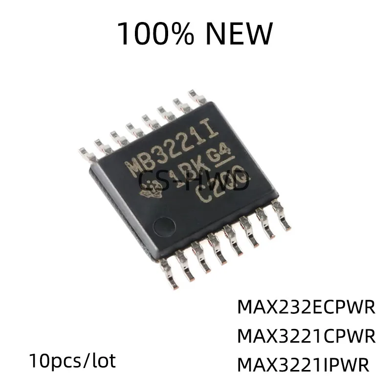 10PCS/Lot MAX3221IPWR MB3221I 、MAX3221CPWR MA3221C 、MAX232ECPWR MA232EC New Original Line Driver/receiver Chip MAX3221IPW