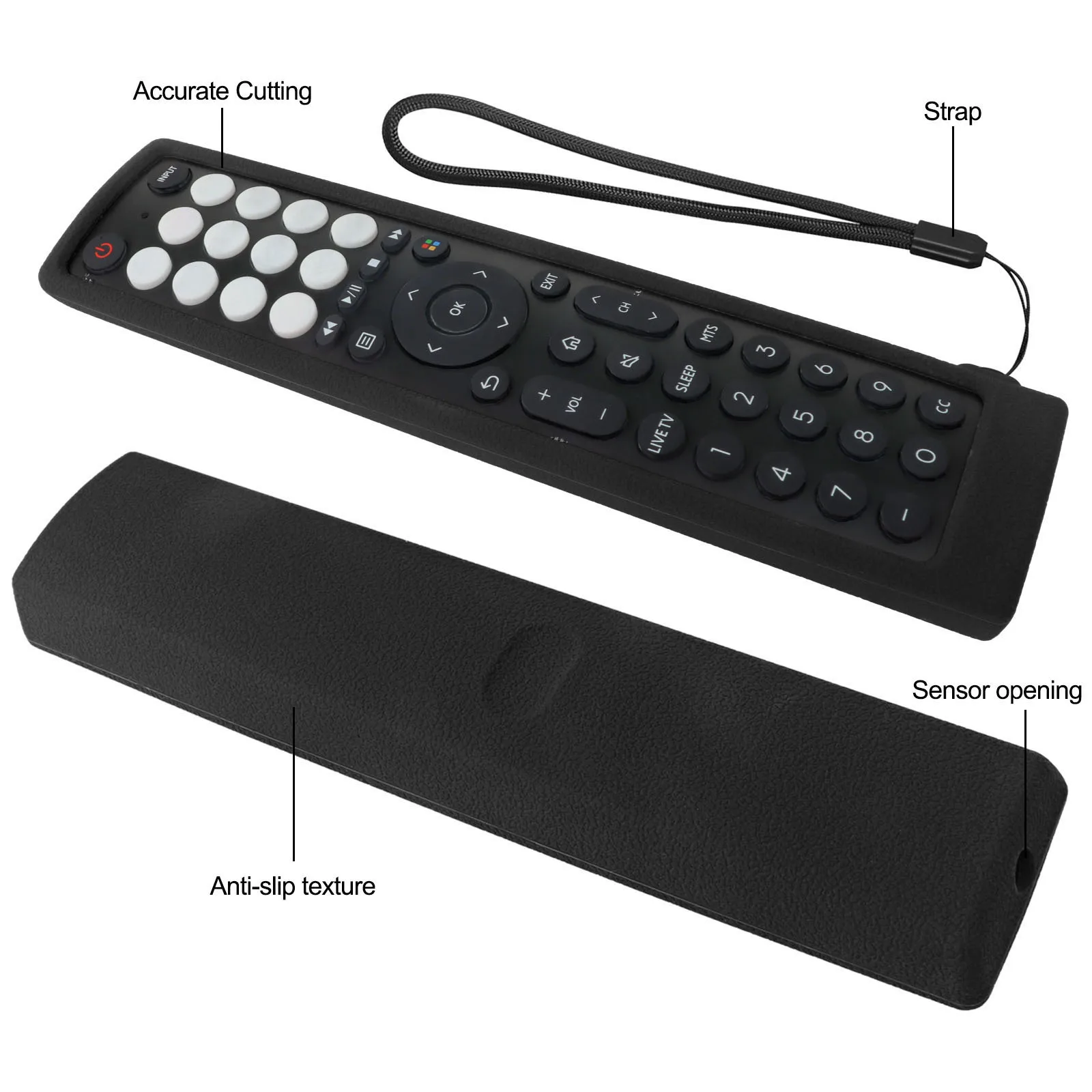 Silicone Case Fit for Hisense Smart Vidaa TV remote control EN2J36H EN2F36H EN2D36H ERF2N36H Protective Sheath Cover Anti-Slip ﻿