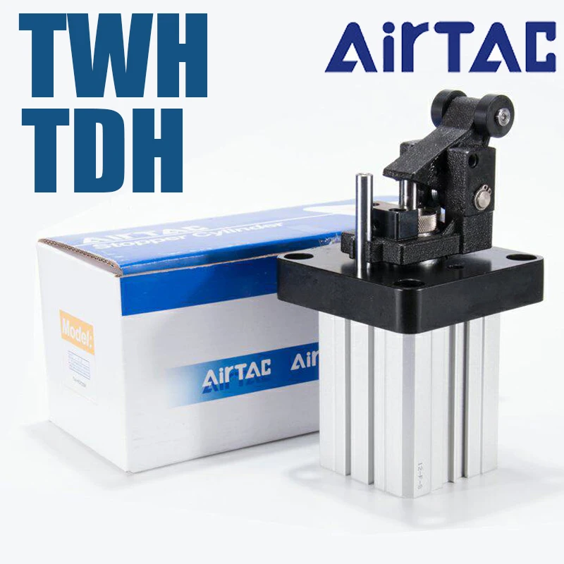 AIRTAC TWH Double Acting Pneumatic Cylinder for Conveyor Stopping Positioning Self-locking Pneumatic Stopper With Magnet