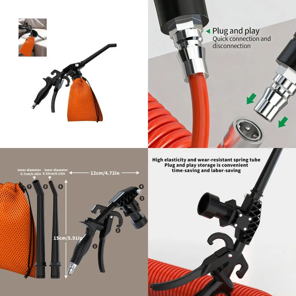 

A2BE Double Function Industrial Air Vacuum Blower for Dust Suction Blowing Tool Includes Two Nozzles 0.5L Collection Bag