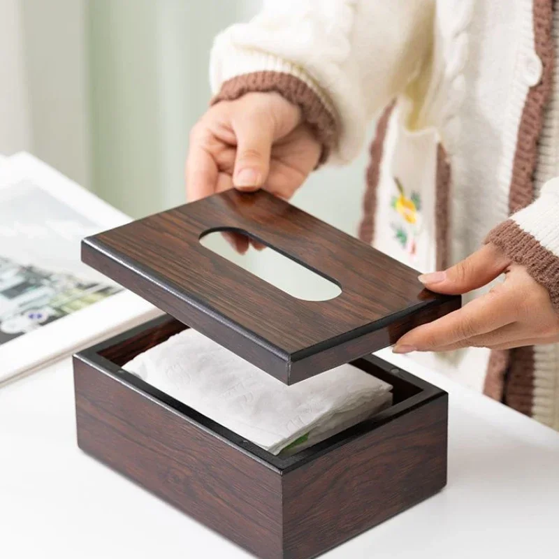 Walnut Wood Square Tissue Box, Commercial Hotel Restaurant Paper Drawer, Advertising Paper Drawer