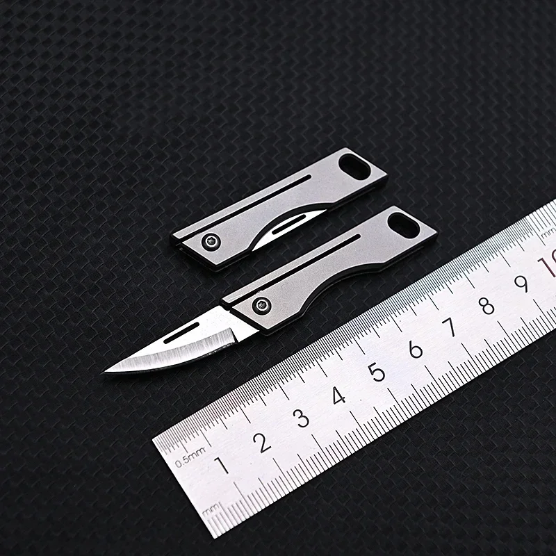 Titanium Alloy Folding Knife Outdoor Camping Portable Keychain Open Box Pocket Knife Gift EDC Tool