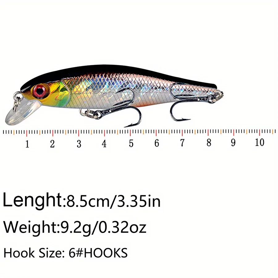 Señuelo Minnow flotante para lubina – Crankbait con ojos 3D