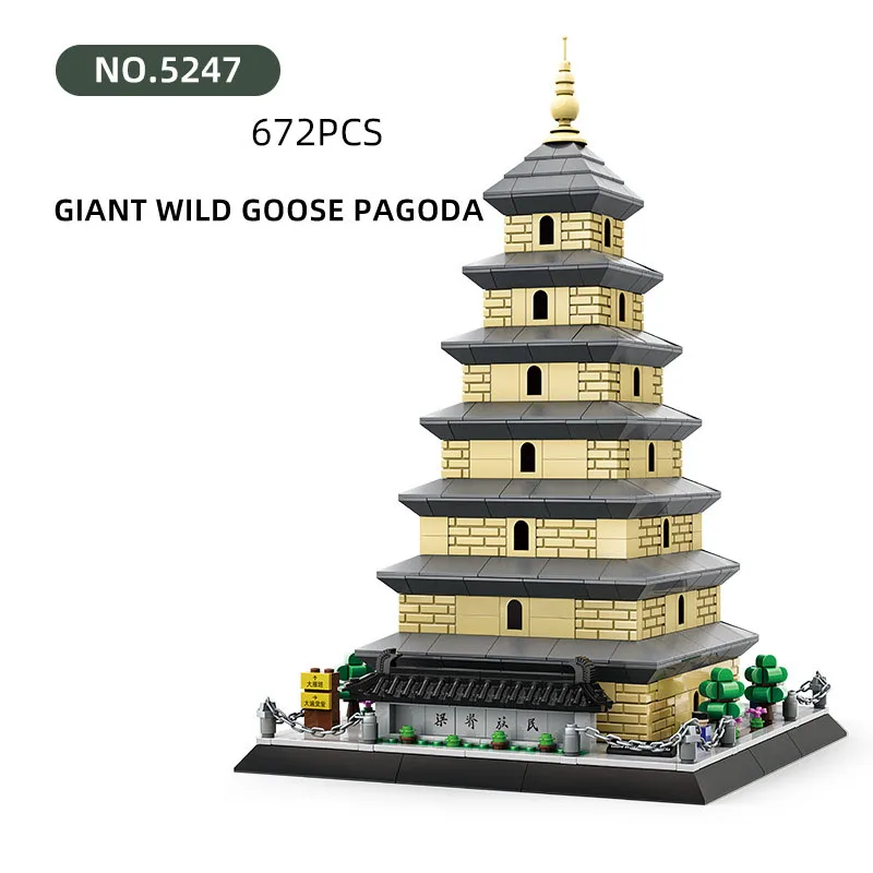 Creatieve China Beroemde Historische Architectuur Model Bouwsteen Dayan Pagode Bakstenen Educatief Speelgoed Collectie Voor Geschenken