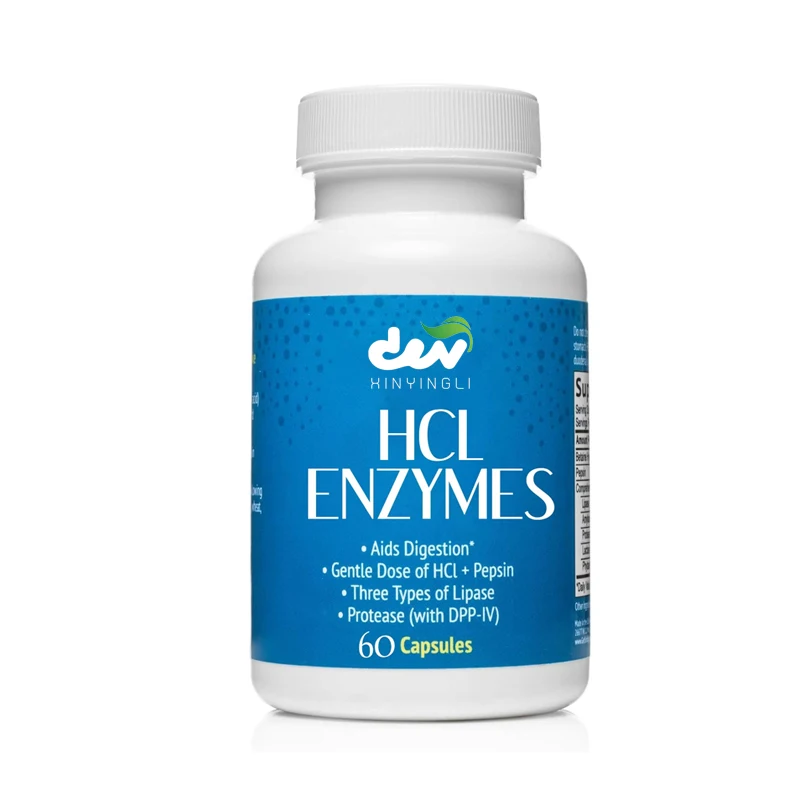 HCl+enzyme - digestion - promotes digestion, intestinal health, suitable for both men and women, 60 capsules