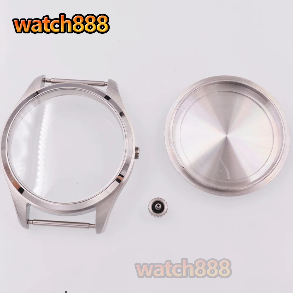 watch888 40mm Stainless Steel Silver/Black/Coffee color Watch Case Sapphire Glass Fit NH35 NH36 ETA2824 PT5000 Movement