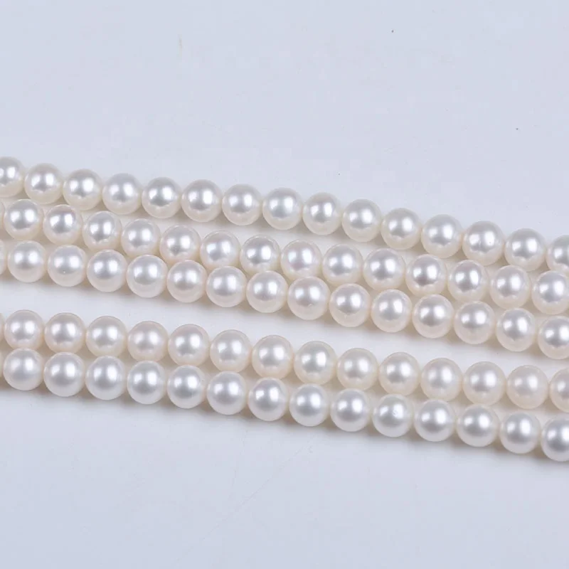 

8-8.5mm natural white color freshwater round pearls beads strand