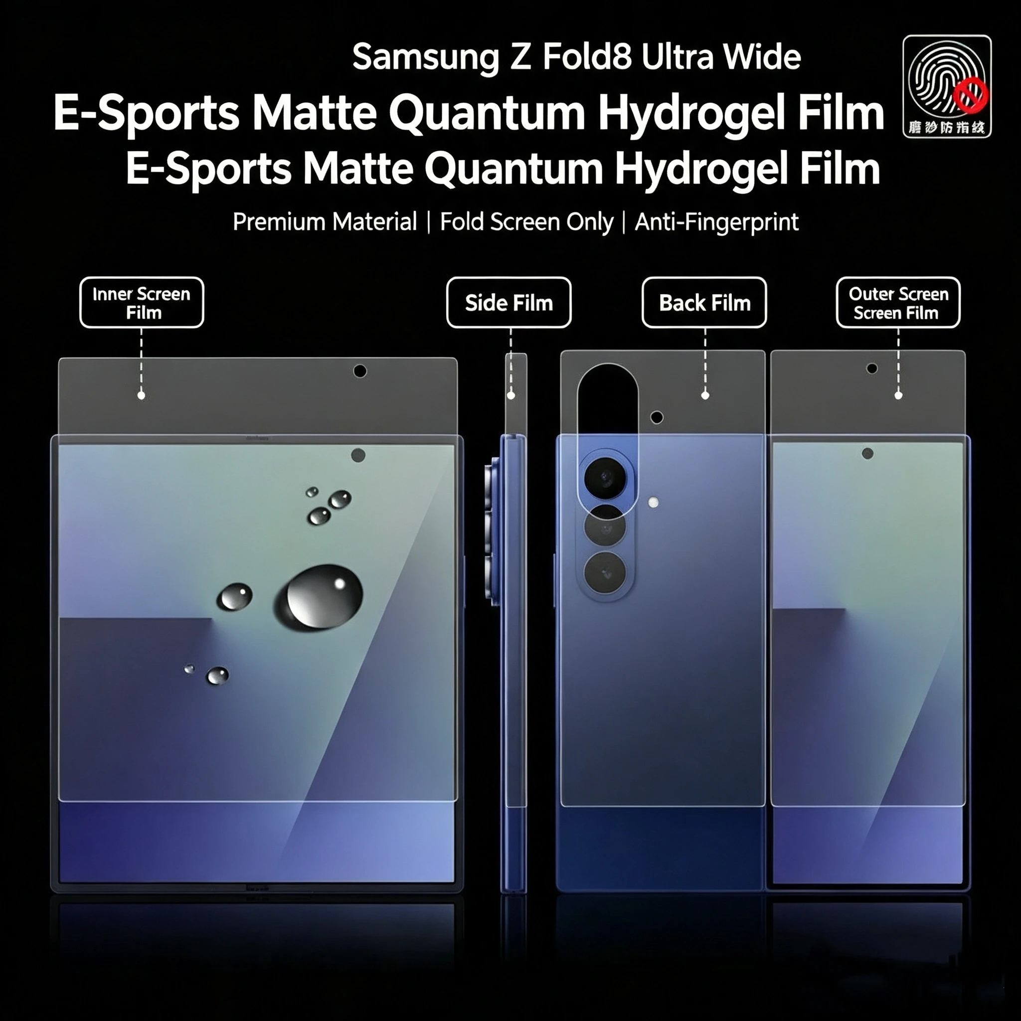 2-5PCS Matte HD Anti-Shatter Hydrogel Film For Samsung Galaxy Z Fold 7 6 5 8 Ultra Z Fold 8 Kit Tool Soft Inner Screen Protector