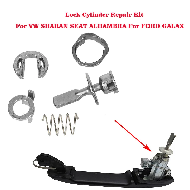 KIT de reparación de barril de cerradura de puerta delantera izquierda y derecha, 6K0837223A para VW SHARAN SEAT ALHAMBRA FORD GALAXY, 5 piezas