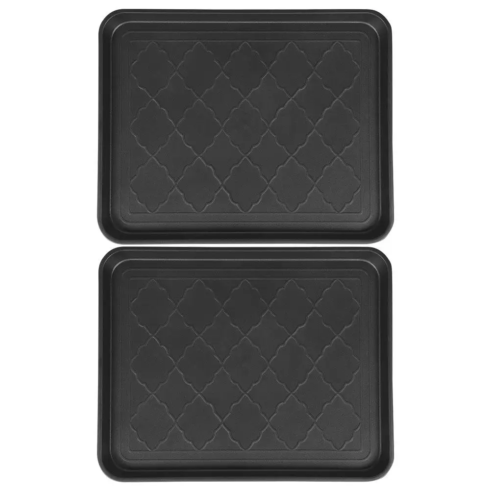 

2 Pcs Multipurpose Boot Trays Pet Food Mats Shoe Storage Hallway Flower Pot Mats Durable PP Easy Clean Reusable Indoors Outdoors
