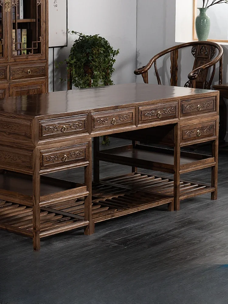 Home in Chinese Antique Style Calligraphy Table Calligraphy Table Boss Desk Traditional Chinese Medicine Clinic Table Elm Desk