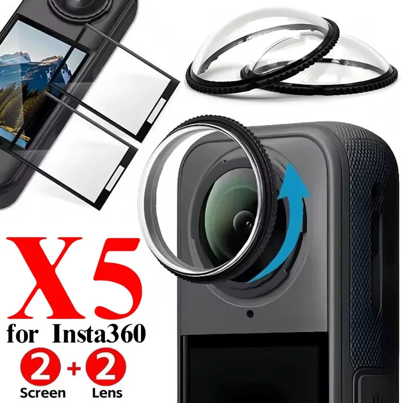 

4in1 Lens Guard + Screen Protector for Insta360 X5 Accessories Lens Protector Cover & Anti-scratch Protective Film Insta 360 X5