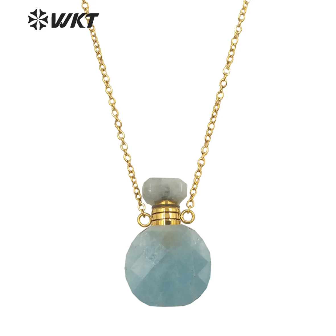 WT-N1456 Beautiful Colorful Gemstone Tiger Eye Rose Crystal Quartz Perfume Bottle Pendant For Women Daily Decorated