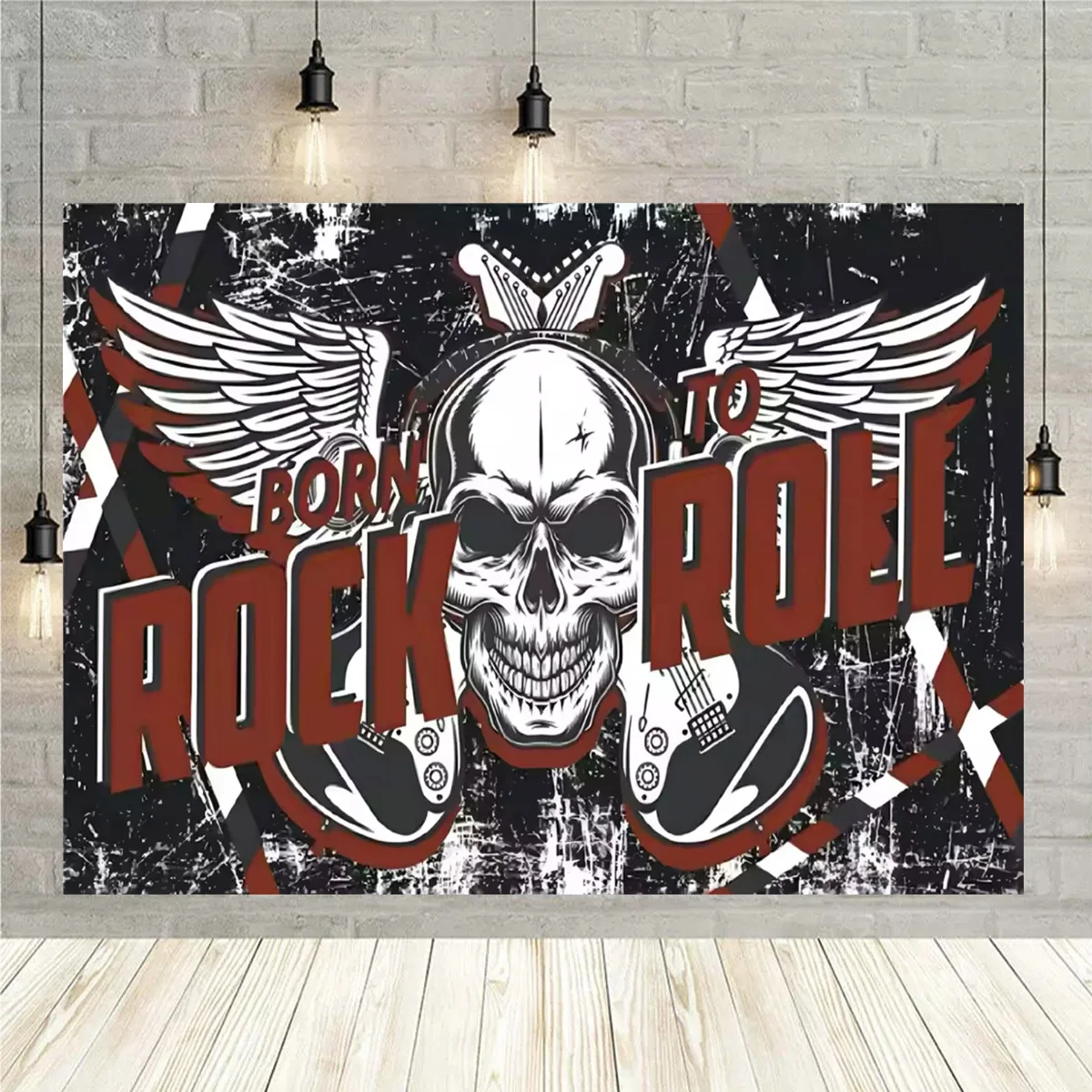 Music Rock Enthusiast Theme Backdrop  rock Music Party Decor Banner Celebrity Music Birthday Portrait Photography Party Supplies - Image 6