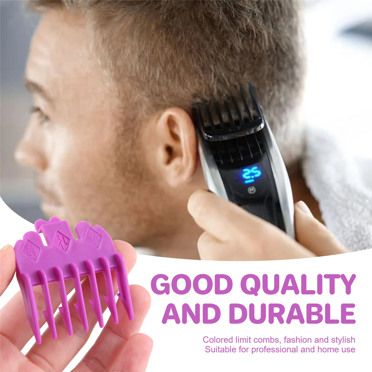 A74G-2Pcs/Set Hair Clipper Guide Comb Beard Trimmer Comb Trimmer Head Shaver Comb Replacement Clipper Blade Cutter Sleeve