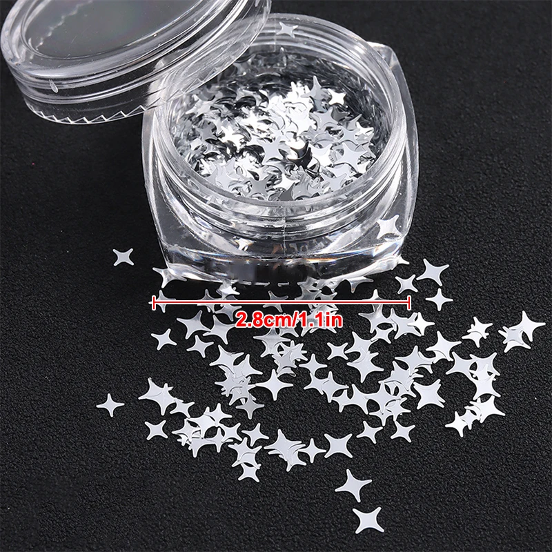 Paillettes argentées brillantes mélange de formes étoile lettre ongles paillettes tranche Nail Art autocollants décalcomanies manucure Paillette breloques