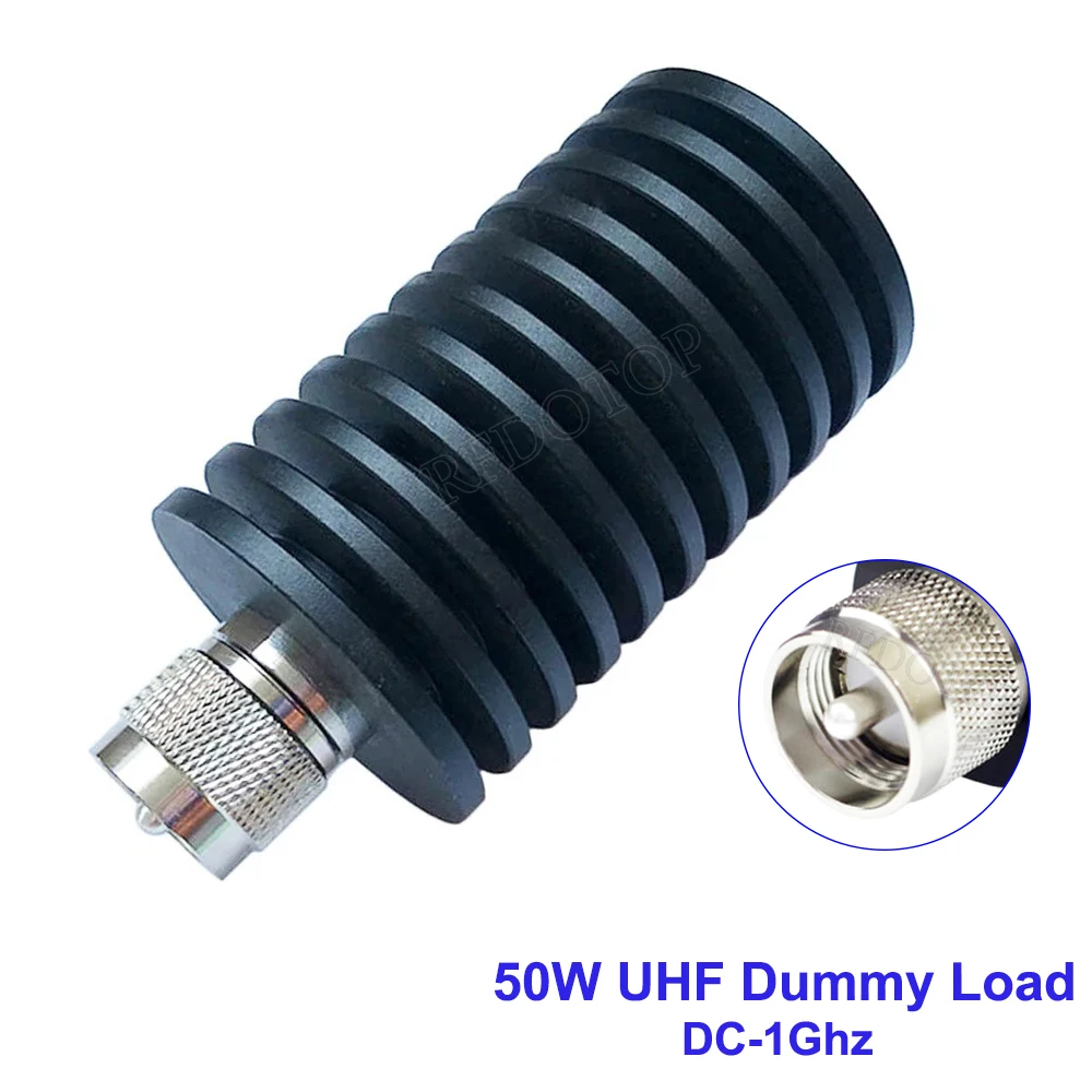 50W DC-1GHz UHF PL259 Male Plug Connector RF Coaxial Termination Dummy Load 50ohm Nickel Plated RF Accessories