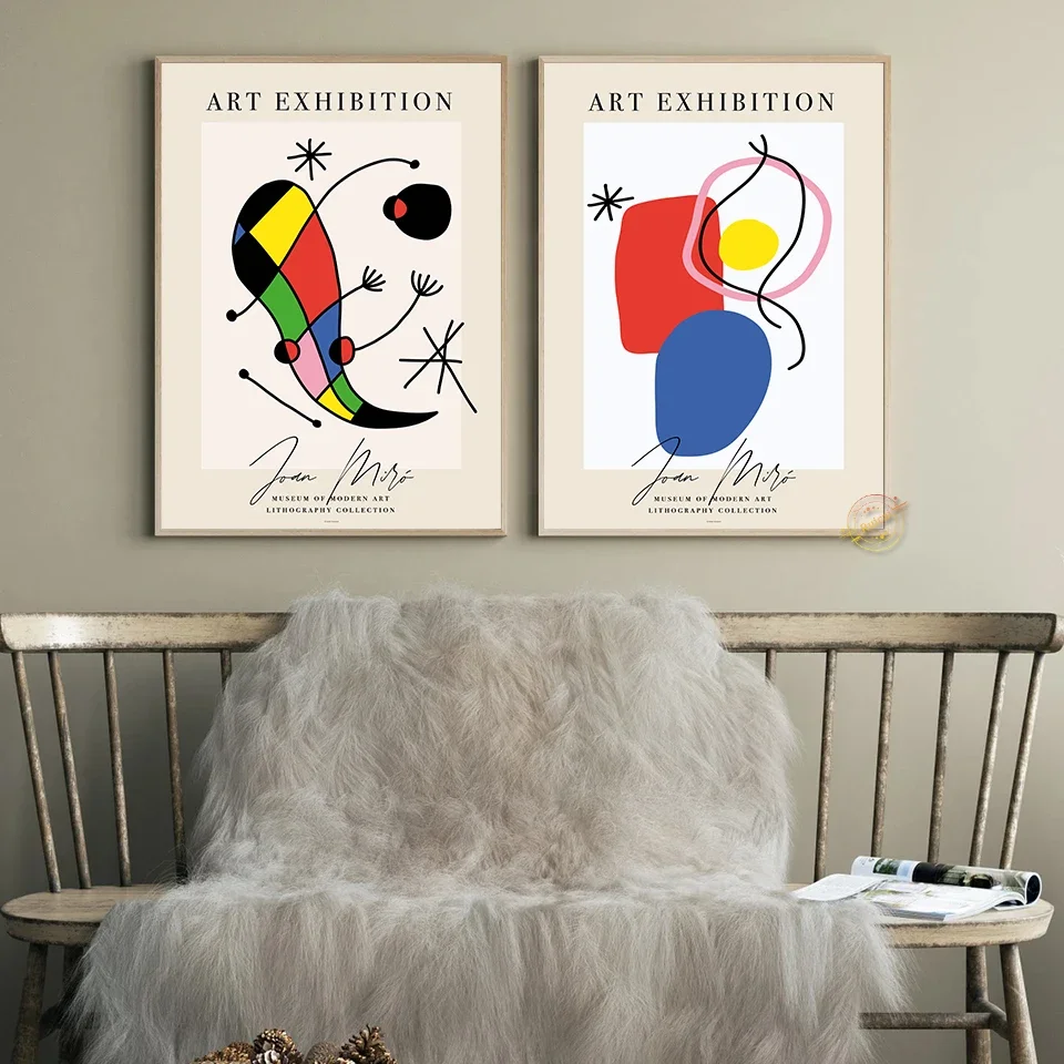 

Joan Miro Minimalist Abstract Wall Art Canvas Exhibition Poster Modern Home Decor