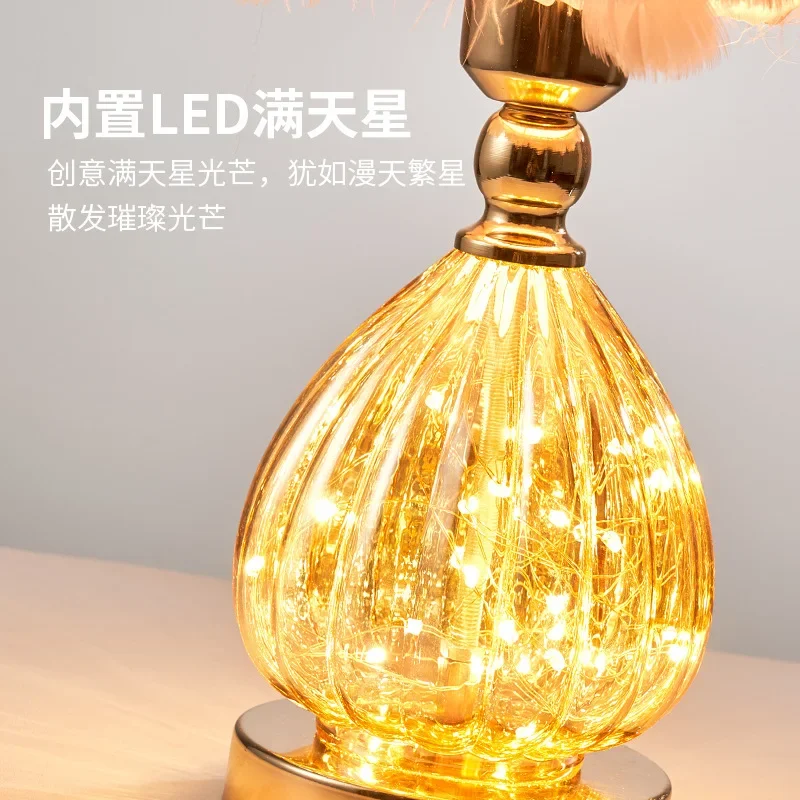 Nordycka, kreatywna, prosta lampa do badmintona, lampa stołowa, nowoczesna sztuka, ciepła lampka nocna do sypialni, różowa lampka dekoracyjna w stylu internetowych celebrytek.