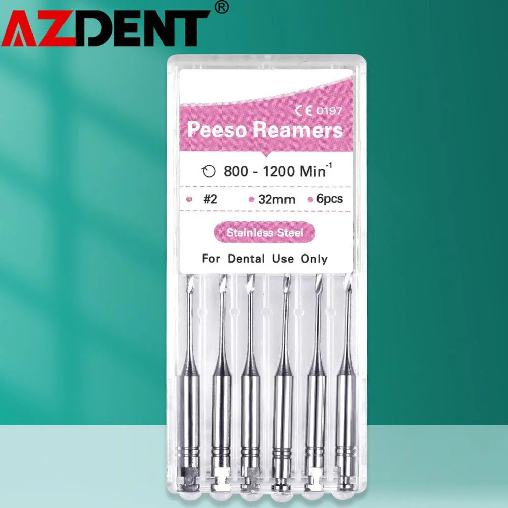 6Pcs/Box Dental Endodontic Endo Files  Reamers Drill Burs Peeso Drill