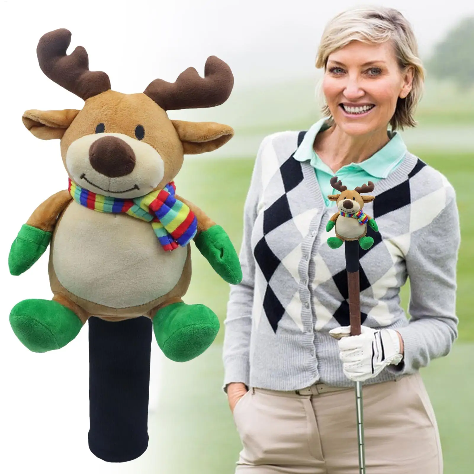 

Чехлы на голову для гольф-клуба, рождественские чехлы на голову для гольф-клуба для леса, милые спортивные аксессуары, защита головы для гольфа, рождественский подарок