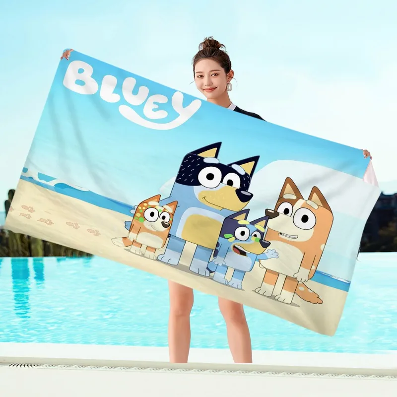 

Popular Cartoon Blueyed Family Beach Towels Children's Cartoon Quick Drying Beach Towels, Digital Printed Beachs Towe