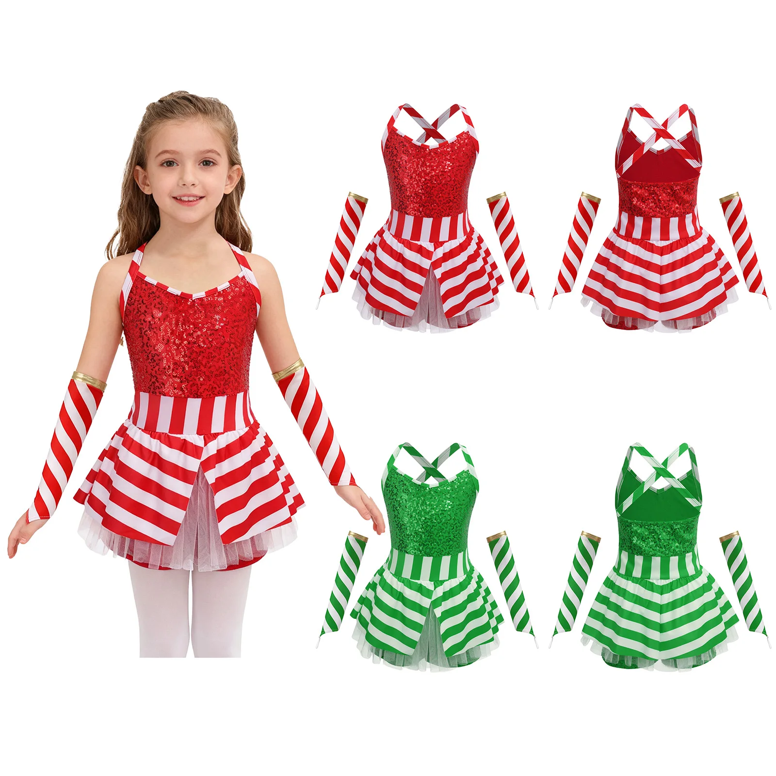 Kızlar Noel Şeker Kamışı Çizgi - Elf Costume Christmas incelemesi ve fiyatı