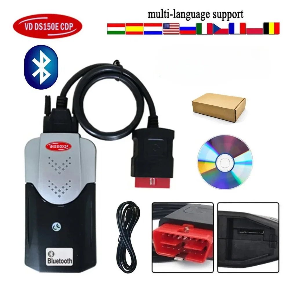 Outil de Diagnostic de Voiture et Camion, Scanner VD Ds150e CDP Tnesf Delphis Orpdc 2023 2022 2021 11 VCI Bluetooth Obd2, 2024