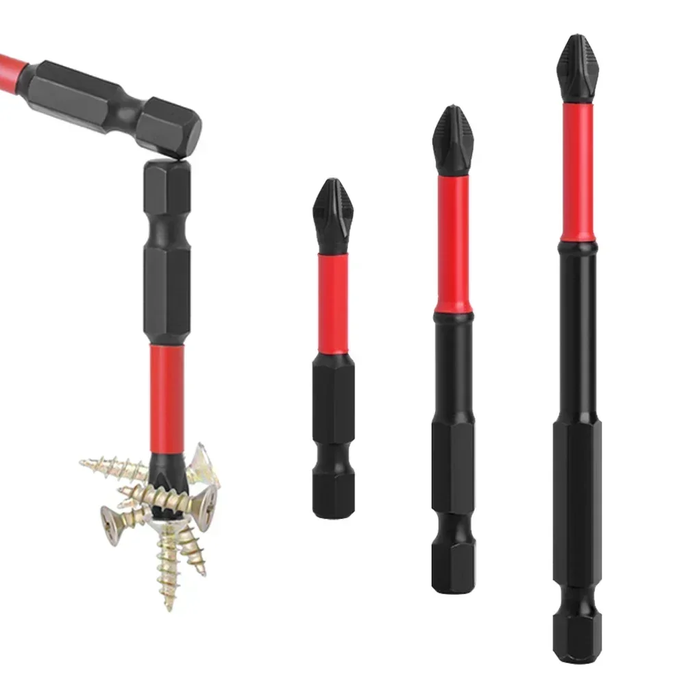 1 PC 50 มม./70 มม./90 มม.แม่เหล็กลื่นชุดหัว PH2 CROSS ไขควง HEX Shank สีแดง anti Non-SLIP กันน้ํา Bits