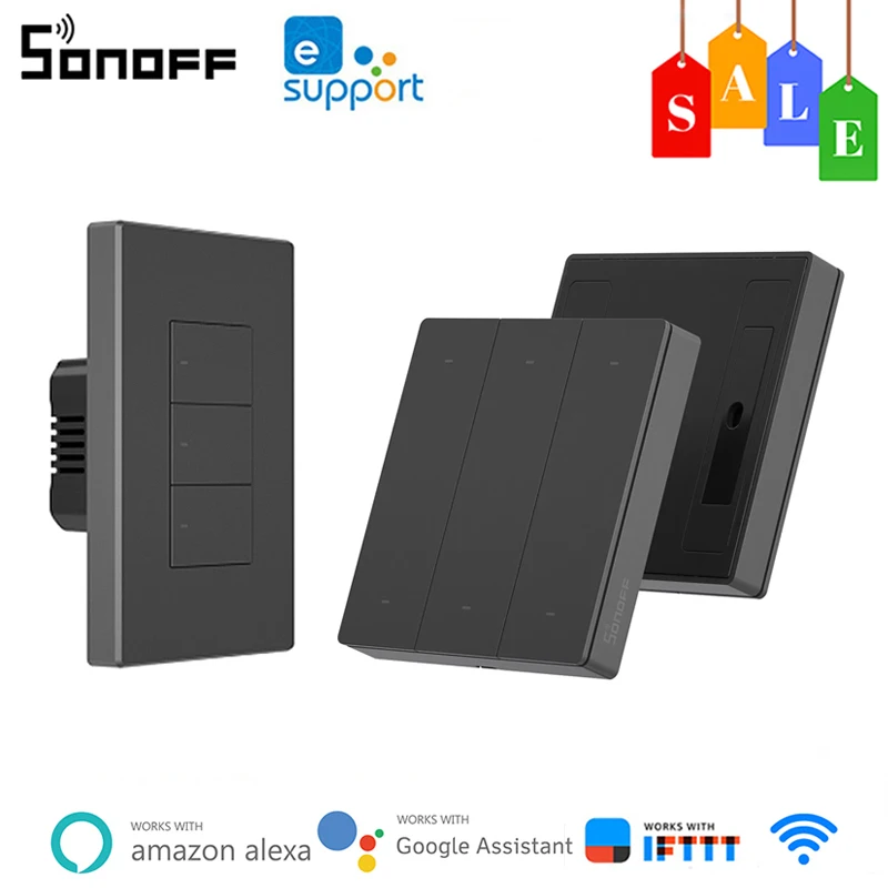 SONOFF M5 SwitchMan Smart Wall Switch 1/2/3 Gang EU/US Wall Push Button Switch APP Control Works With EWeLink Alexa Google Home