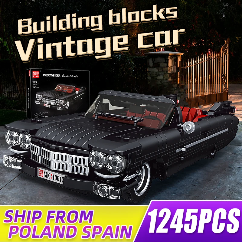 Mould King 10012 Creative Cadi Elrado Vintage Car Building Blocks Collectible Retro Convertible Car for Teen and Adults